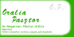 oralia pasztor business card